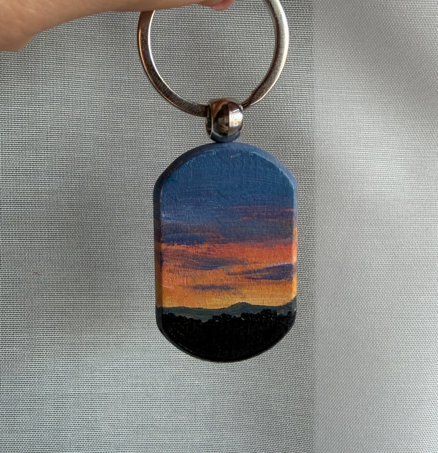 Portachiavi Tramonto in legno - pezzo unico