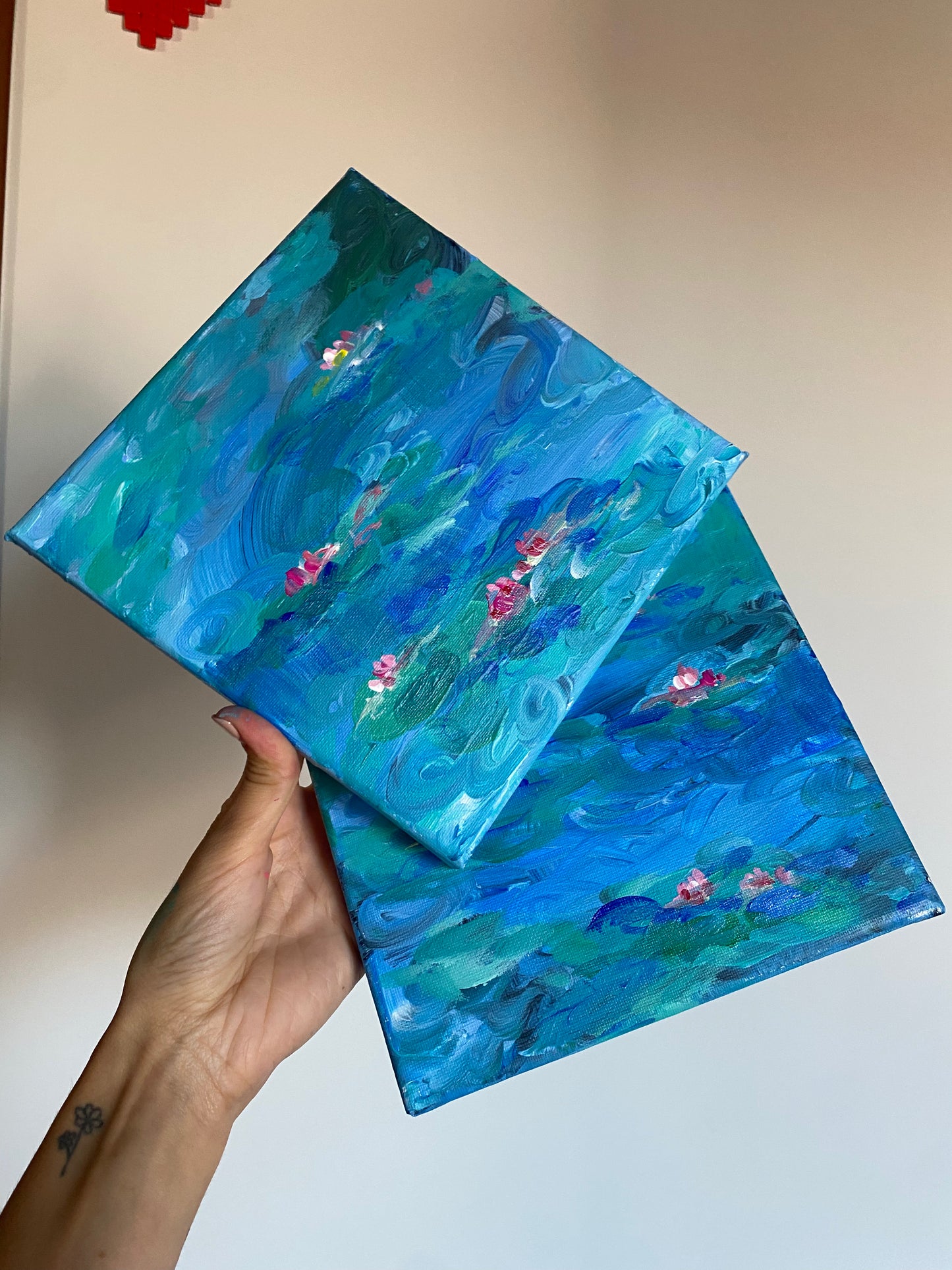 Water Lilies inspired by Monet 20x20 (2x)