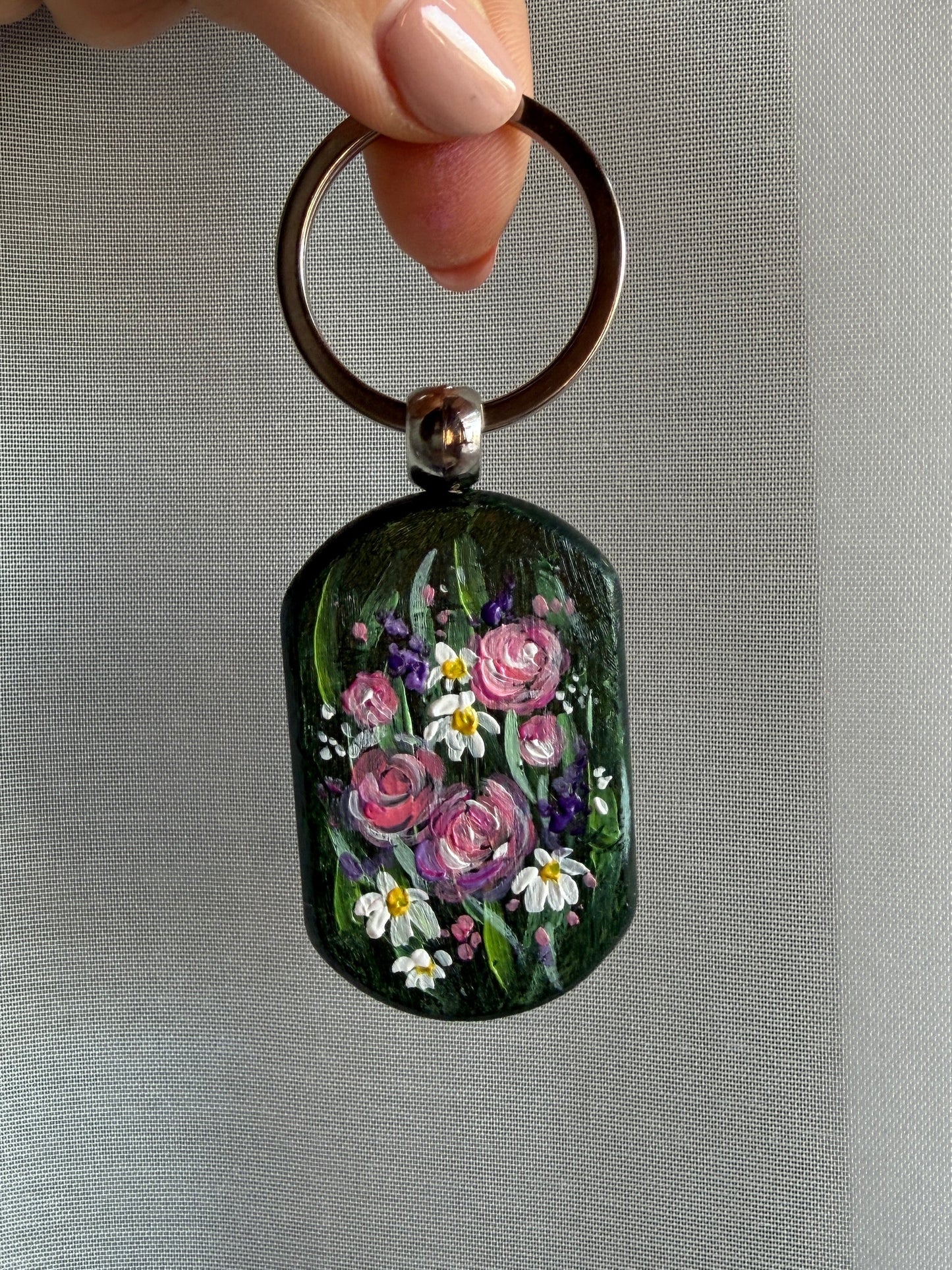 Portachiavi Fiori in legno - pezzo unico