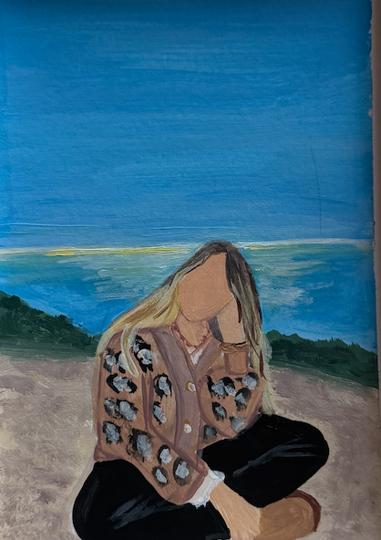 Thinking at the beach 10x15